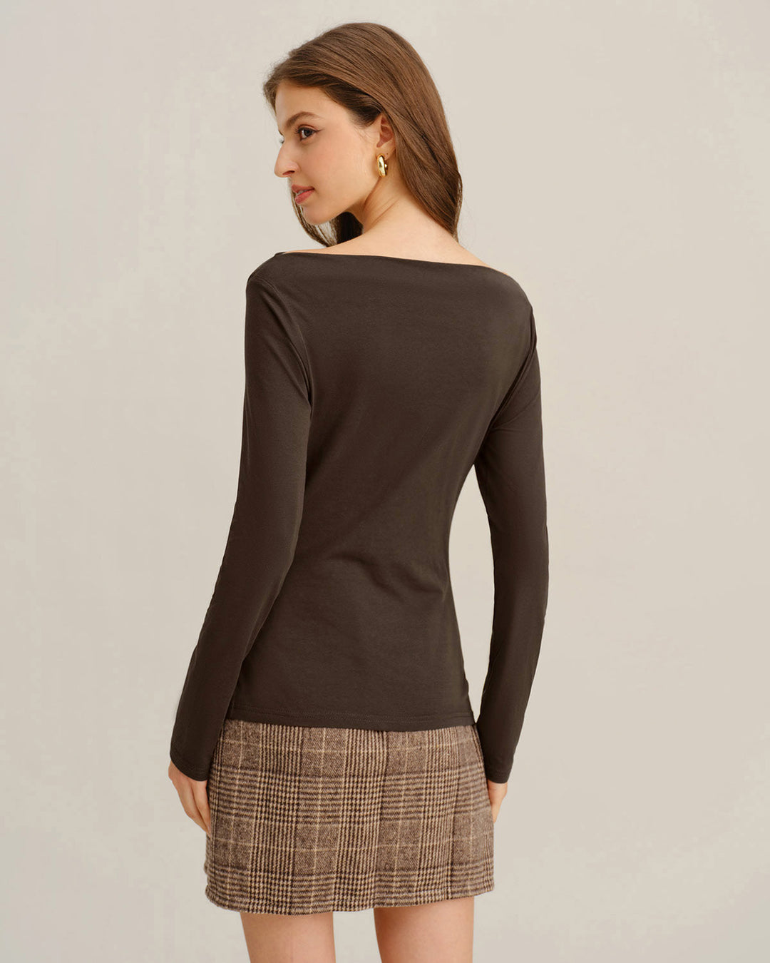 Tee-shirt Tricoté Froncé Café