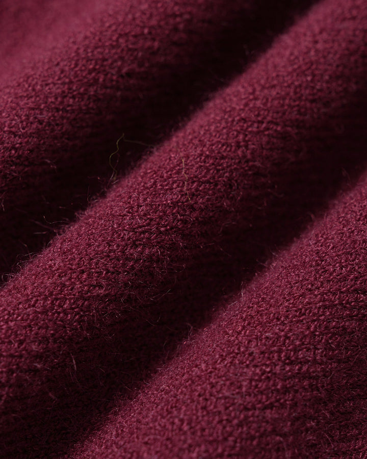 Cardigan en Tricot à Boutons à Manches Longues Rouge Vin