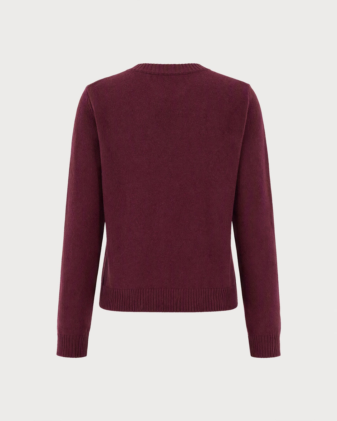 Cardigan en Tricot à Boutons à Manches Longues Rouge Vin