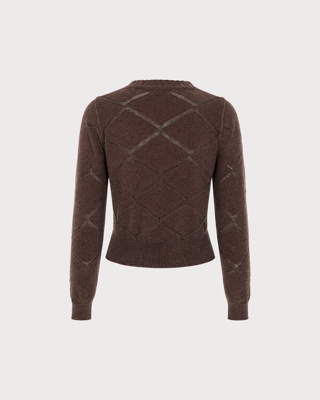 Cardigan Tricot à Boutonnage Simple Café