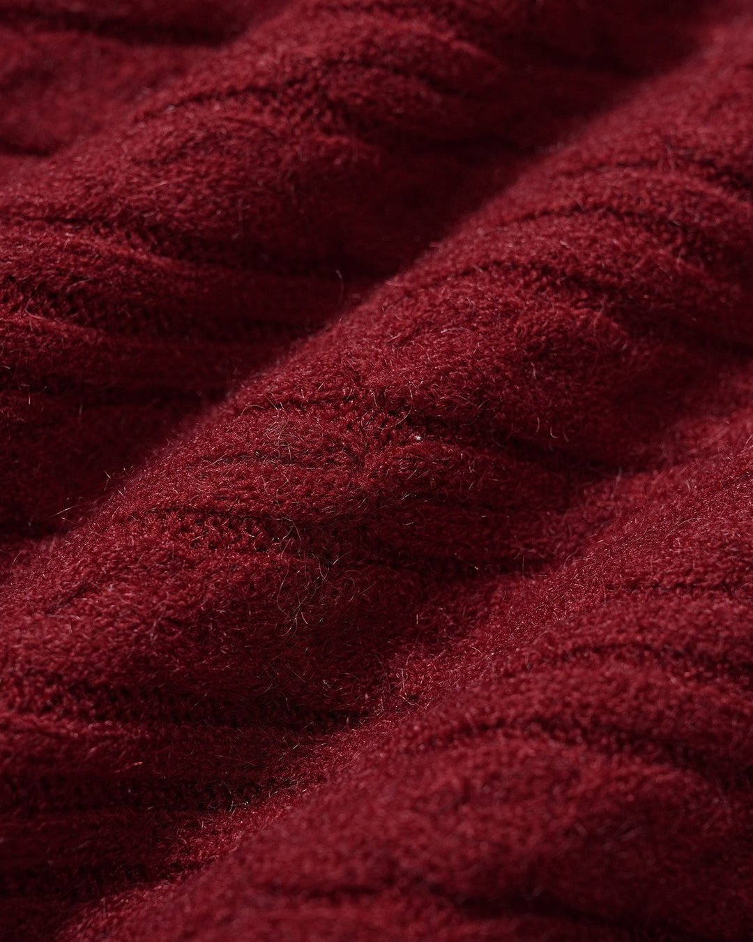 Cardigan Tricot Boutonné Volant Rouge Vin