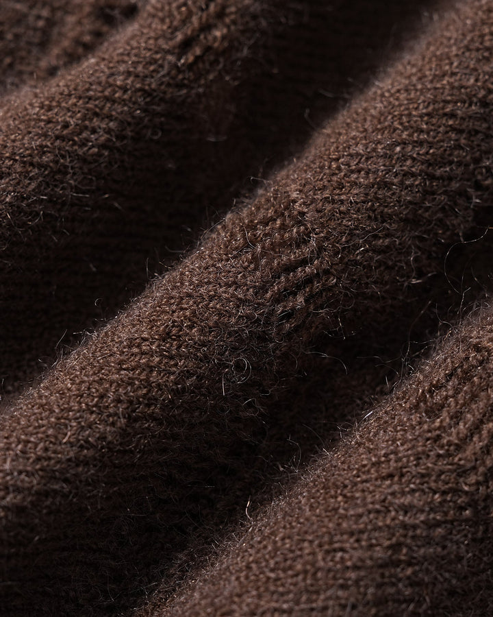 Cardigan Tricot à Boutonnage Simple Café