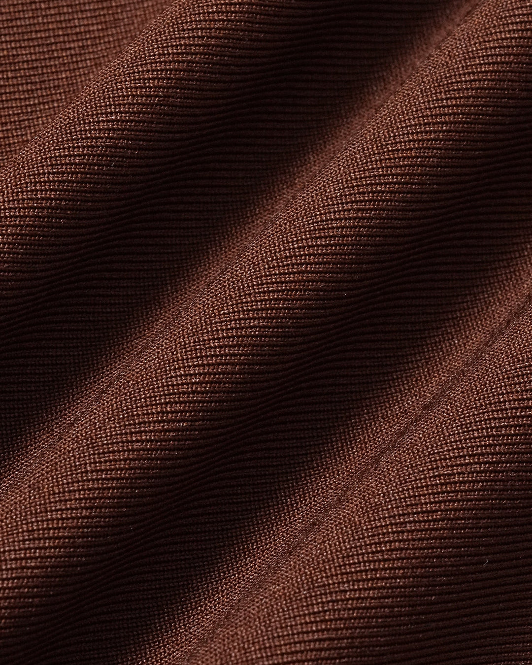 Tee-shirt Tricoté à Col Carré Ruché Marron