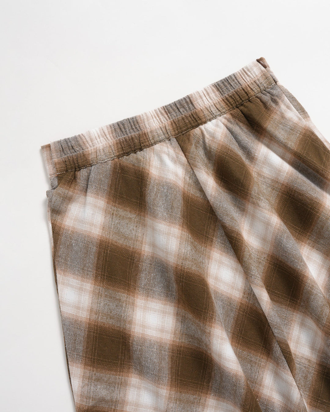 Jupe Midi à Carreaux avec Taille Élastique Marron