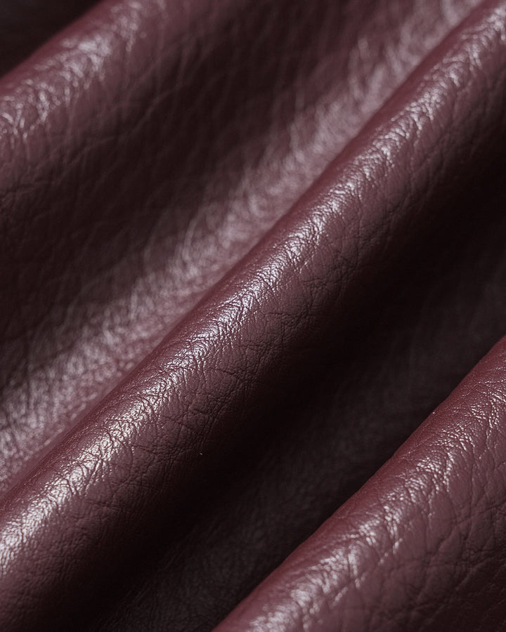 Veste à Poches en Cuir PU Rouge Vin