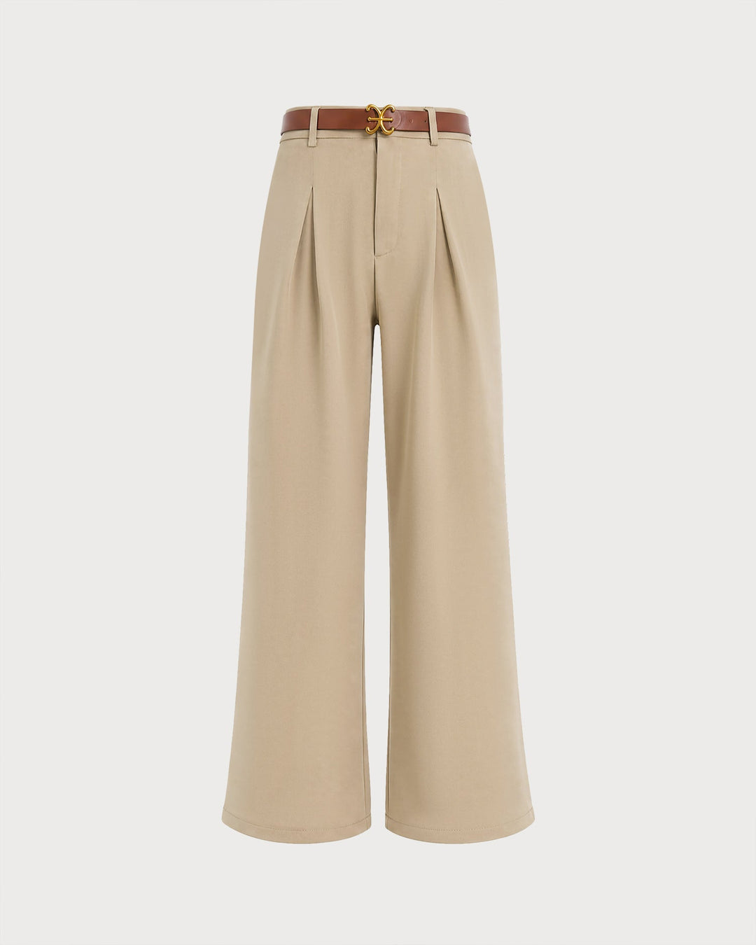 Pantalon droit avec poches en kaki