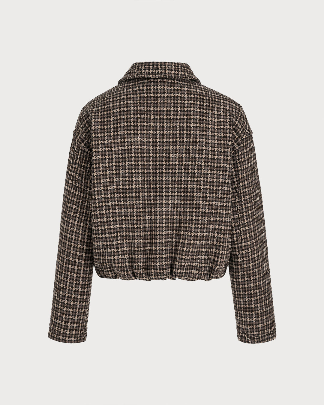 Veste à Poches Zippées Géométriques Marron