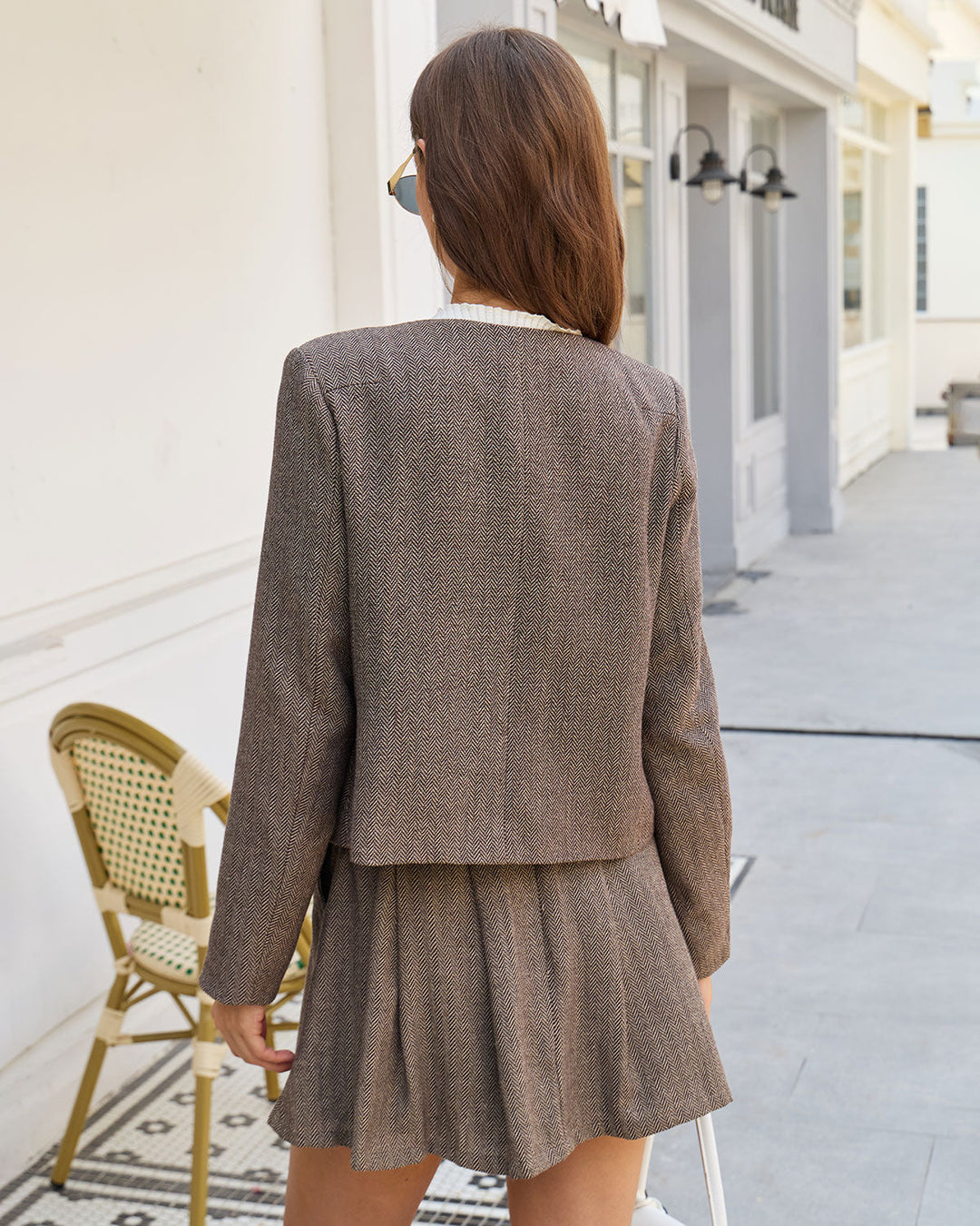 Veste à Poches avec Boutons Marron
