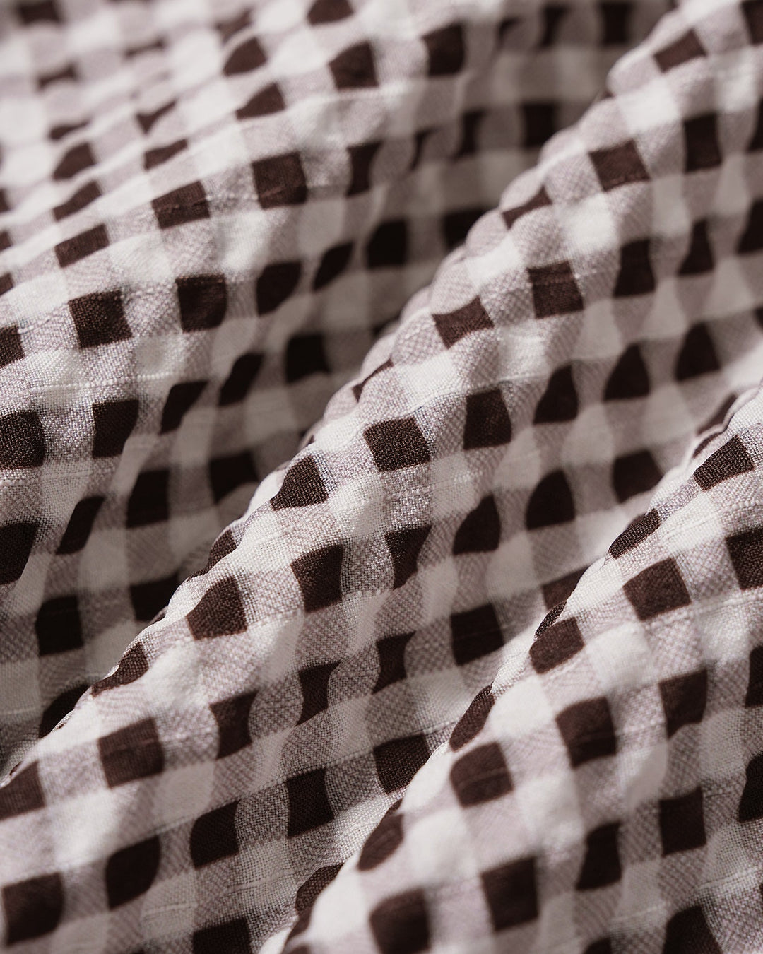 Veste à Carreaux Simple Boutonnée Café