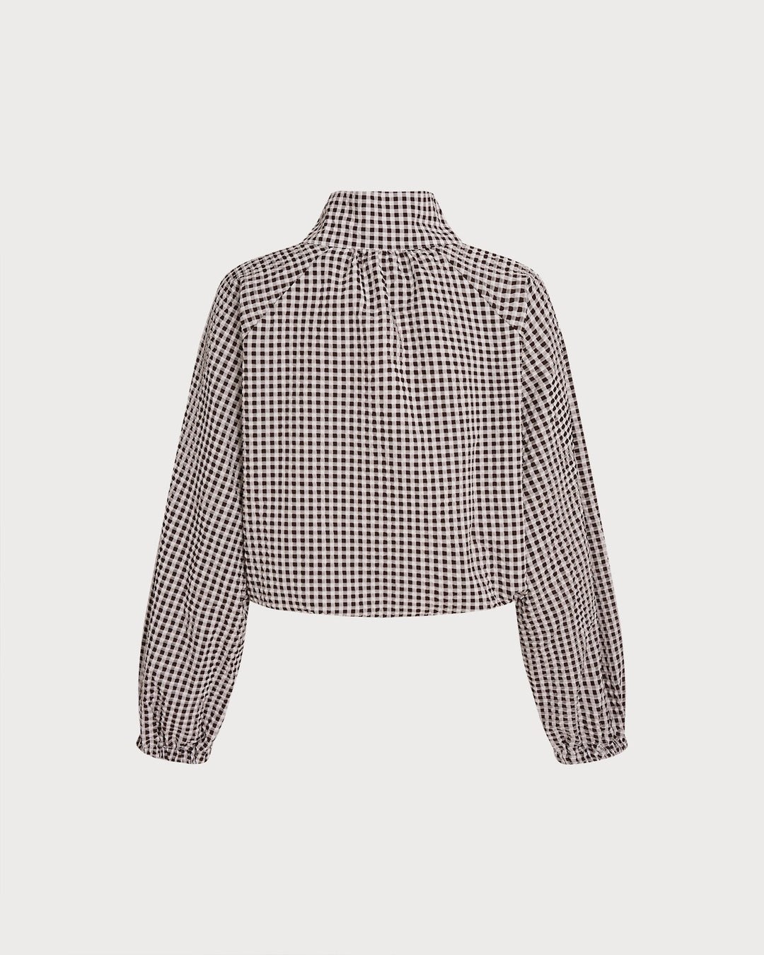 Veste à Carreaux Simple Boutonnée Café
