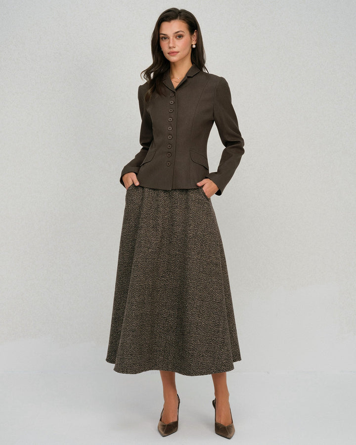 Veste unie à simple boutonnage