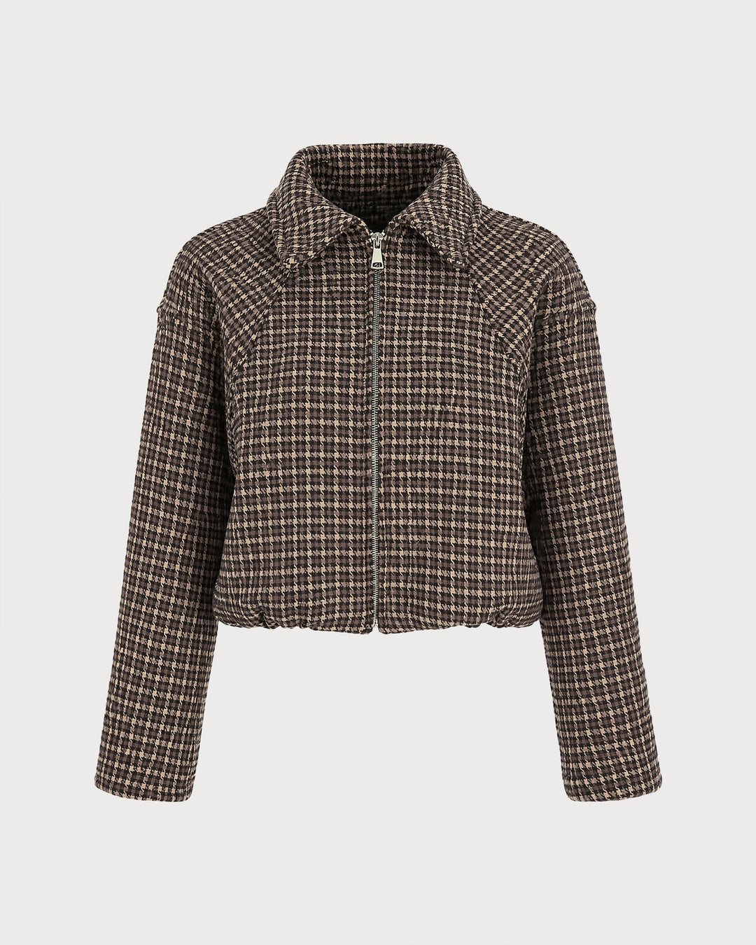 Veste à Poches Zippées Géométriques Marron