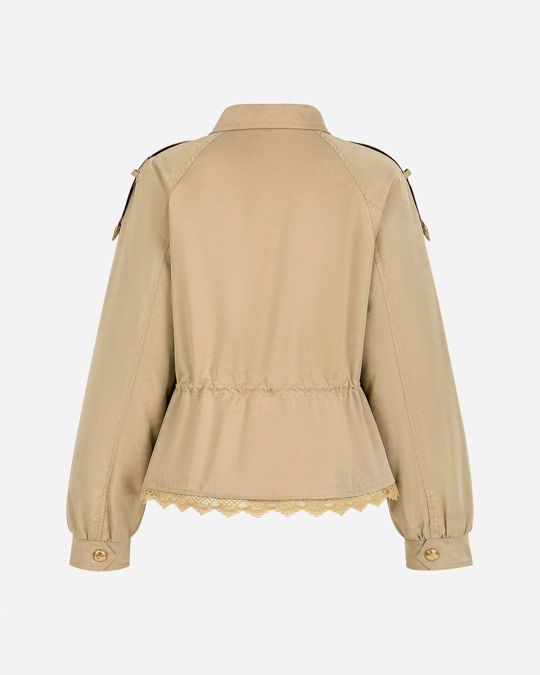 Veste à Fermeture Éclair et Boutons en Splicing Kaki