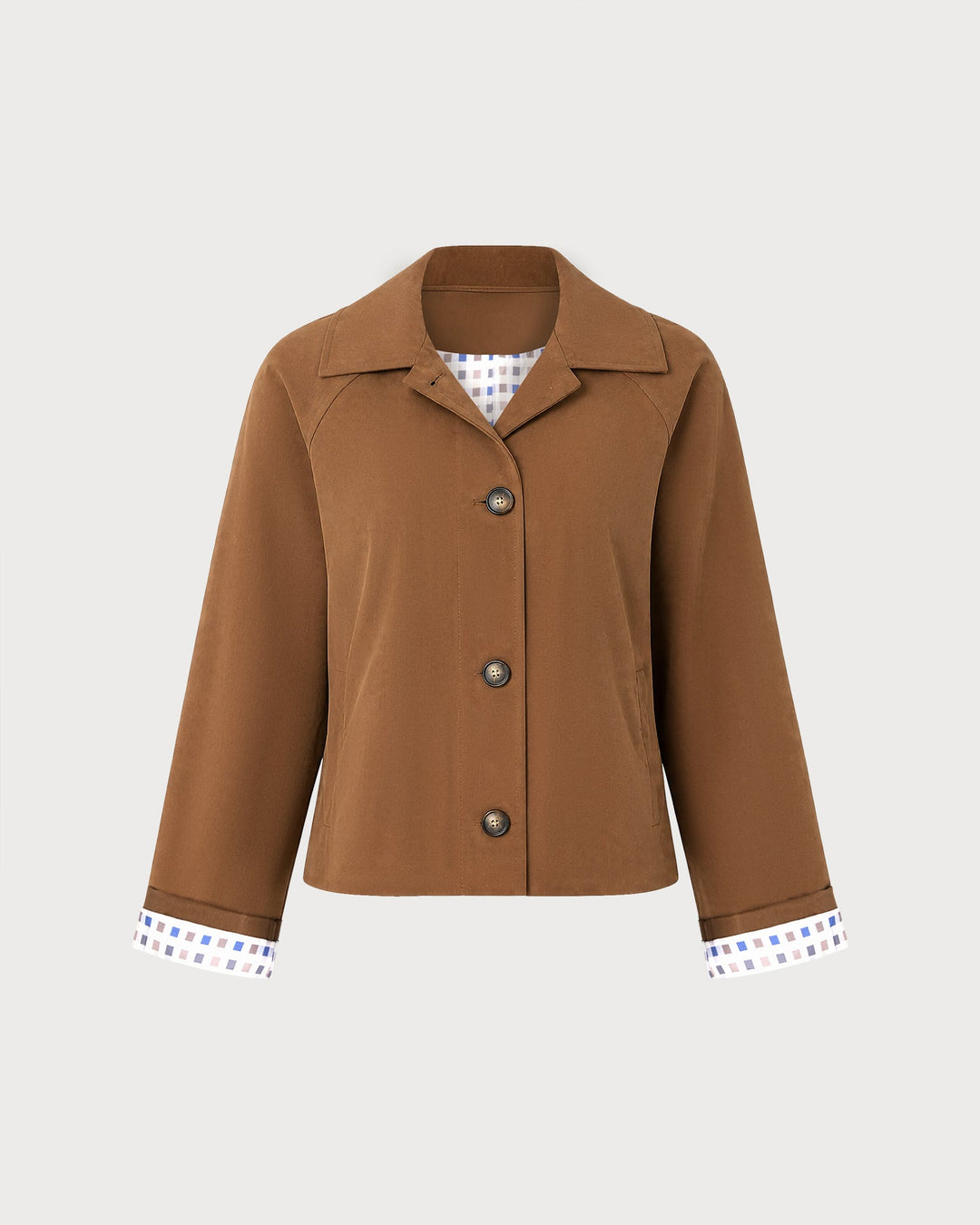 Veste décontractée à poches marron à simple boutonnage