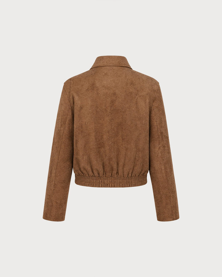 Veste à Poches avec Fermeture Éclair Marron