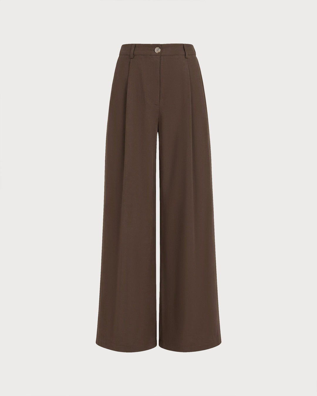 Pantalon Droit avec Taille Élastique et Poches Marron