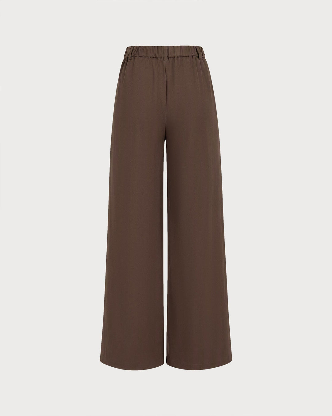 Pantalon Droit avec Taille Élastique et Poches Marron