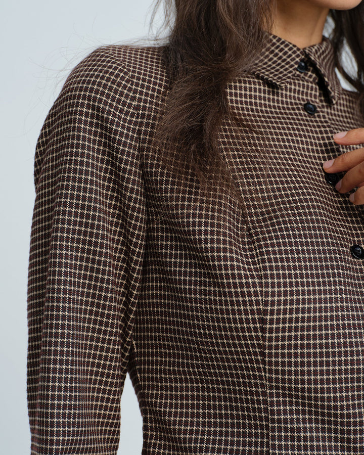 Chemise à Carreaux Coffee Button