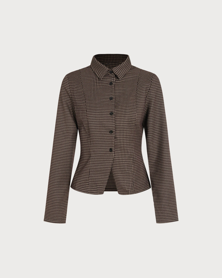 Chemise à Carreaux Coffee Button
