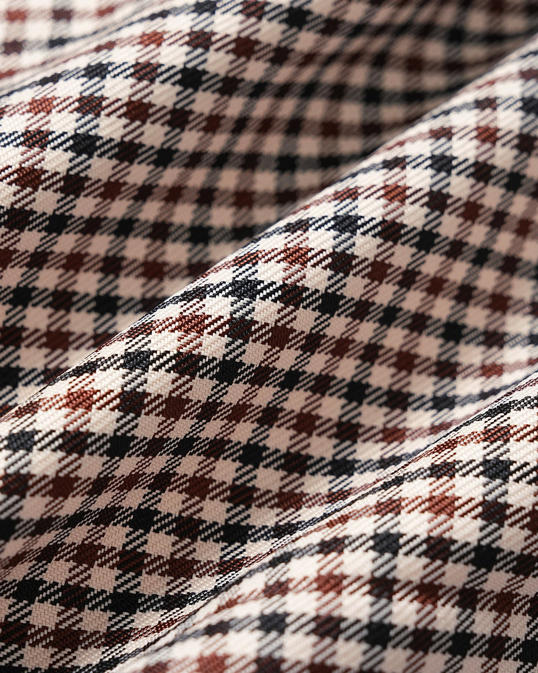 Jupe Midi A-Ligne à Carreaux Marron