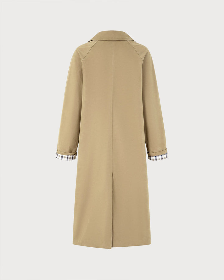 Manteau Trench à Poches à Simple Boutonnage Kaki